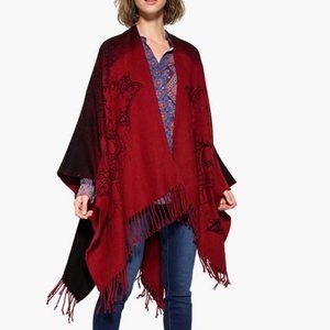Desigual Crossover Maroon Poncho